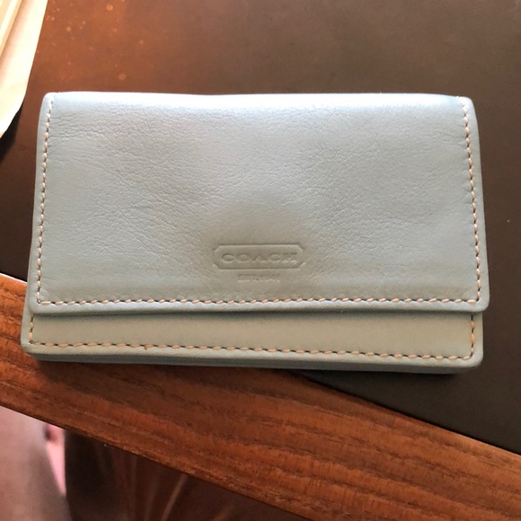 Coach Handbags - Used Small Light  Blue Leather Coach Wallet